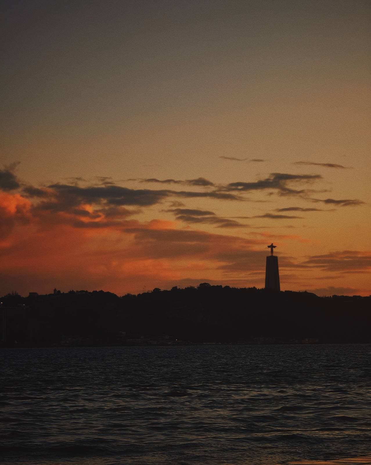 Cristo Rei Burns the Tejo — Cais do Sodré, Lisbon · Fine Art Print