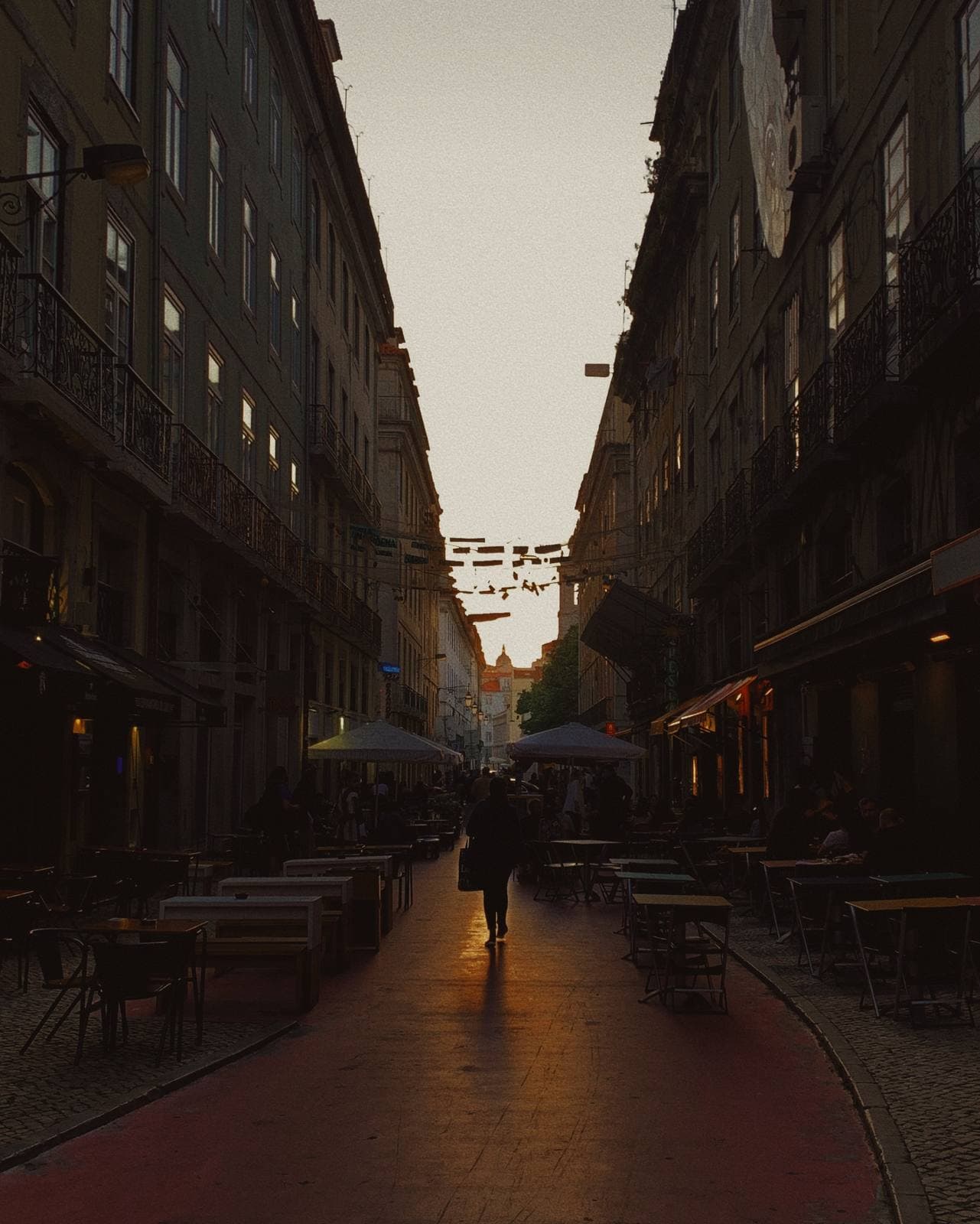 One Figure, Pink Street — Cais do Sodré, Lisbon · Fine Art Print