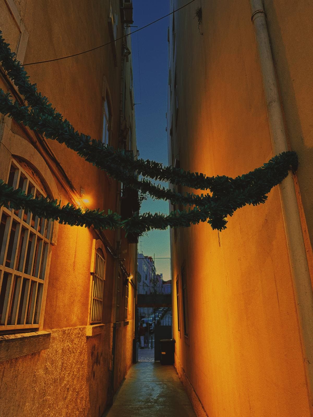 Garland Alley, Blue Hour — Graça, Lisbon · Fine Art Print