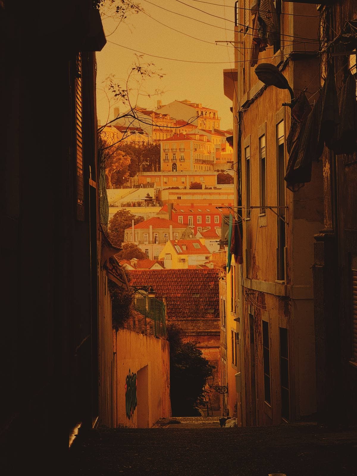 Amber Lane, City Beyond — Mouraria, Lisbon · Fine Art Print